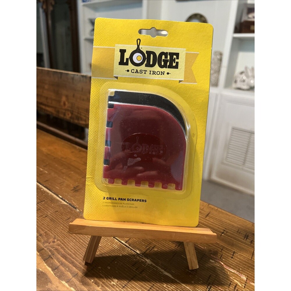 Lodge Pan Grill Grate Scrapers.2 Handheld Polycarbonate Cast Iron Pan Cleaners.